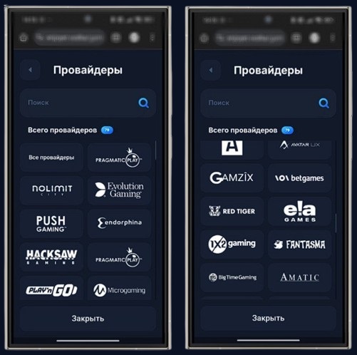 Провайдеры в казино Vodka Casino